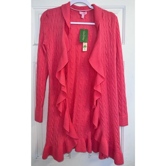 Cashmere Everglades Cable Sweater Coat - size Small - Picture 3 of 9